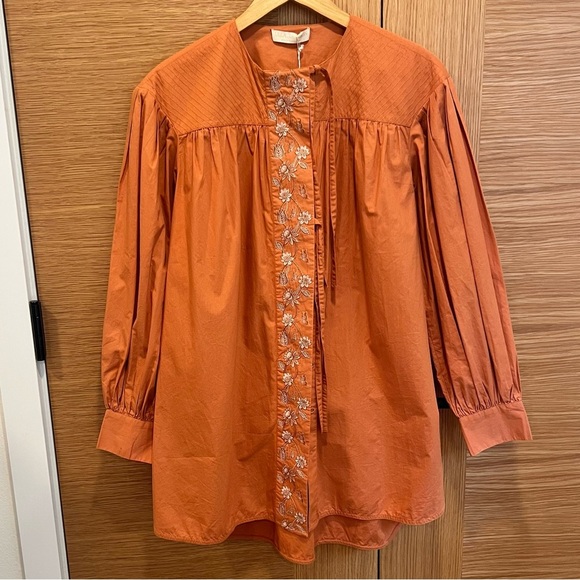 ULLA JOHNSON | SCARLETTE TUNIC TOP | Size 2 | NWT | Orange - Picture 5 of 16